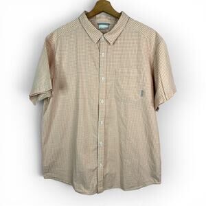Columbia Mens Rapid Rivers II Short Sleeve Plaid Shirt XXL Orange/Blue Check